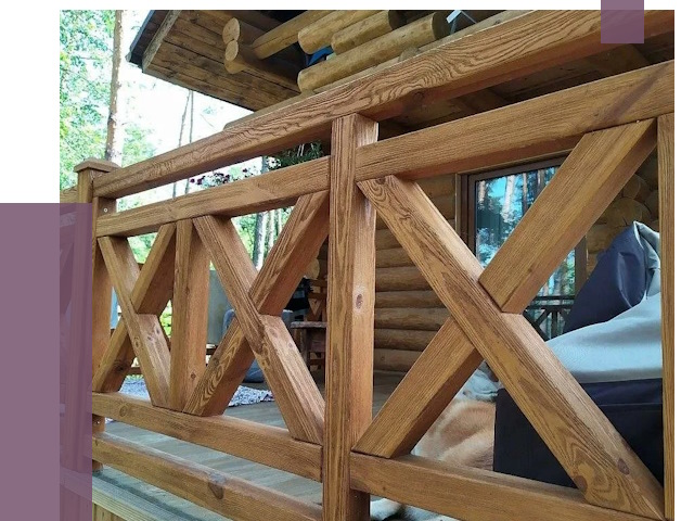 Деревянные перила под ключ в Белогорске от 7652 руб. 