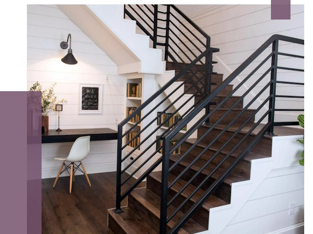 Перила для лестницы в доме в Белогорске от 7396 руб. — ПРОЛЁТ-Бгк