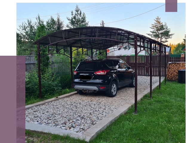 Навесы для автомобиля в Белогорске от 13110 руб.  | ПРОЛЁТ-Бгк