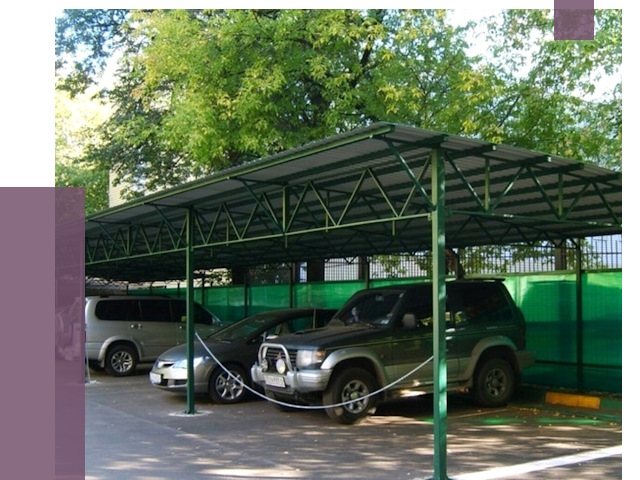 Навесы для парковки в Белогорске от 80086 руб. заказать | ПРОЛЁТ-Бгк