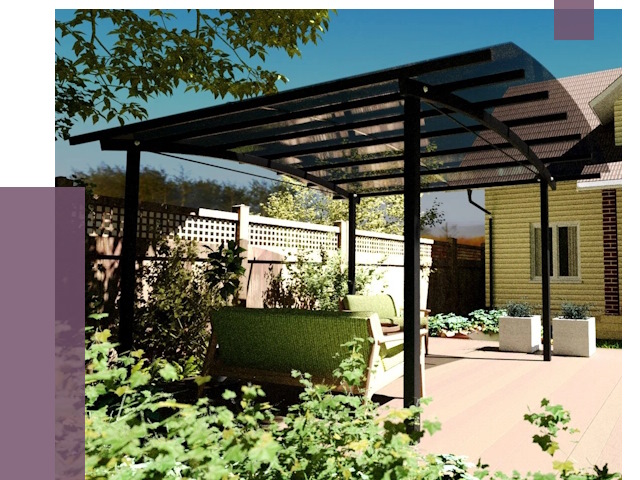 Навесы для террасы в Белогорске от 13008 руб. под ключ | ПРОЛЁТ-Бгк