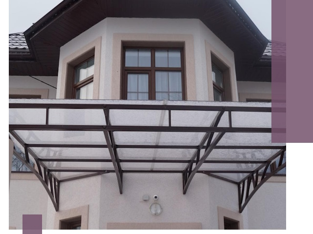 Козырьки из поликарбоната под ключ в Белогорске