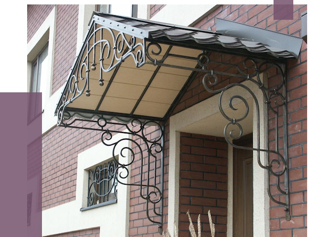 Двускатные козырьки в Белогорске под ключ от 12753 руб.